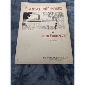 Plantation Memories  Ragtime Piano Sheet Music 1936 John Thompson